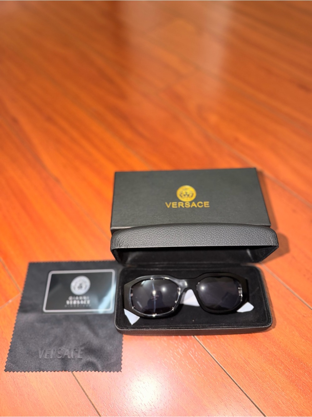 Versace Men’s Black Sunglasses with Dark Lenses